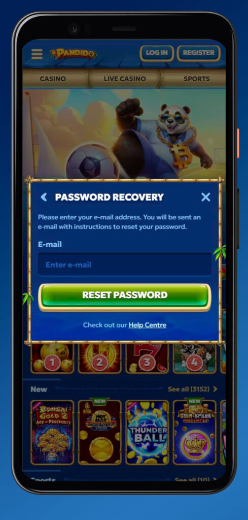 reset pass pandido app
